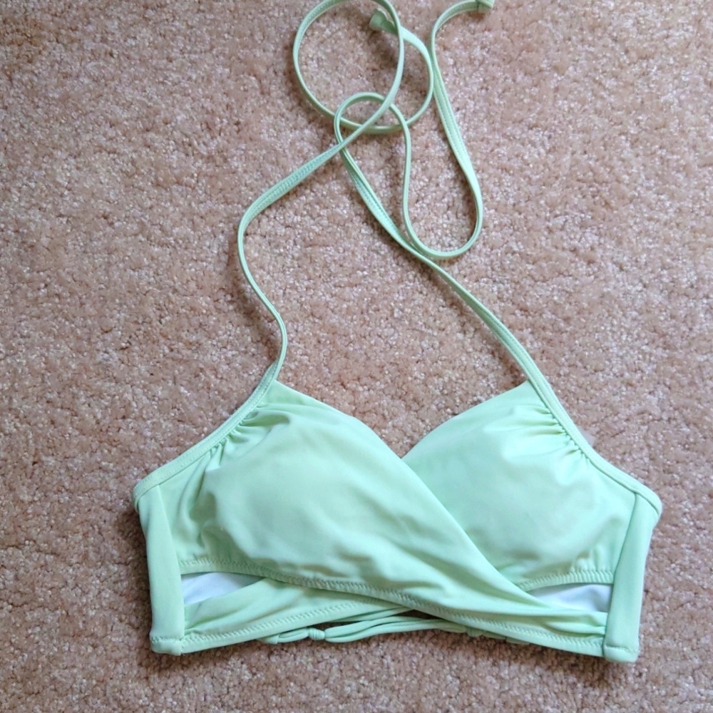 Pink by Victoria's Secret Light Green Bikini Top Size XS